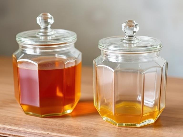 2. Glass Hexagon Honey Jars