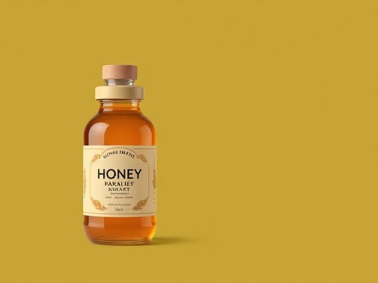 Modern Minimalist Honey Bottle and Label Template